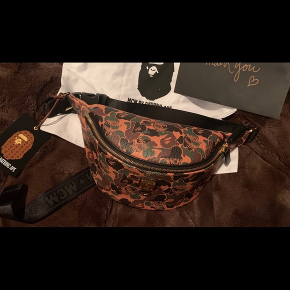 MCM X BAPE CAMO BELT BAG FANNY PACK - Picture 2 of 9